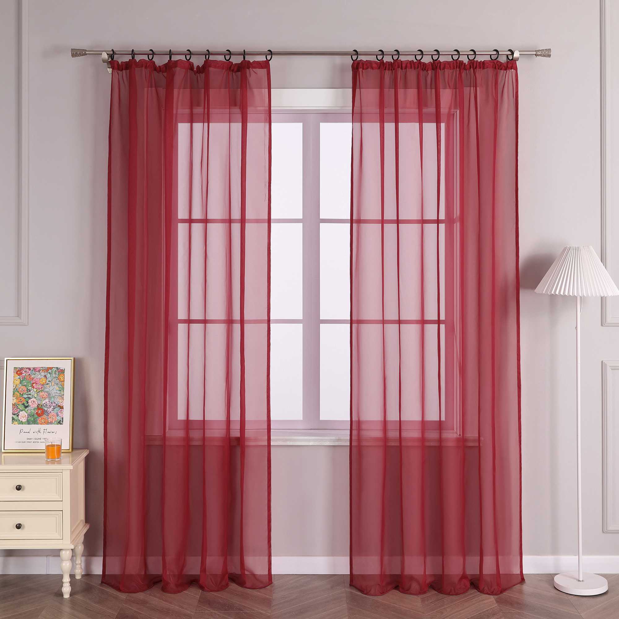 Vorhang aus Polyester unifarbe transparent leichte Schutzfunktion Klassische Vorhänge 1 stück - Joyswahl