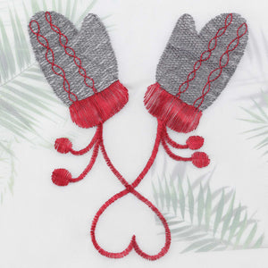 Scheibengardine Weihnachten 1 Stück mit Rentier und Handschuh Stickerei - Joyswahl