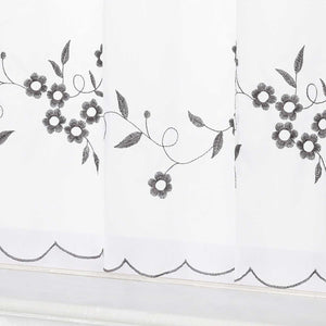 Farbige Stickerei Voile Scheibengardine Transparenter Café Vorhang Kurzstore mit Blüten-Stickerei - Joyswahl