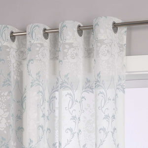 Elegante Transparente Gardinen mit Rankenmuster Ösenschal 1 stück - Joyswahl