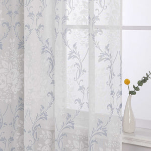 Vorhang mit Kräuselband Voile Gardine Ausbrenner Fensterschal Transparent Schlafzimmer Wohnzimmer 1 Stück - Joyswahl