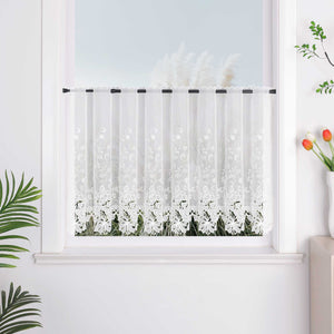 Delien Romantischer Spitzenvorhang mit filigranen Blumendesigns und Stangendurchzug - Joyswahl