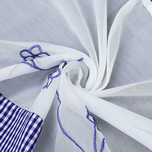 Scheibengardine Bistrogardinen mit Vintage-Karomuster Landhausstil Kurz Küche Gardinen durch Stangendurchzug Stores Weiß 1 Stück - Joyswahl