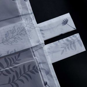 Raffrollo mit Schlaufen Voile Raffgardine Modern Küche Gardinen mit Laternenblume Muster Wohnzimmer Halbtransparent - Joyswahl