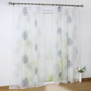 Voile-Vorhang Kräuselbandschal Transparente mit Blumenmuster leichte Schutzfunktion 1 Stück - Joyswahl
