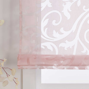 Transparente Schlaufengardine mit Blumenmuster Café Fenstergardine Raffrollos 1 Stück - Joyswahl