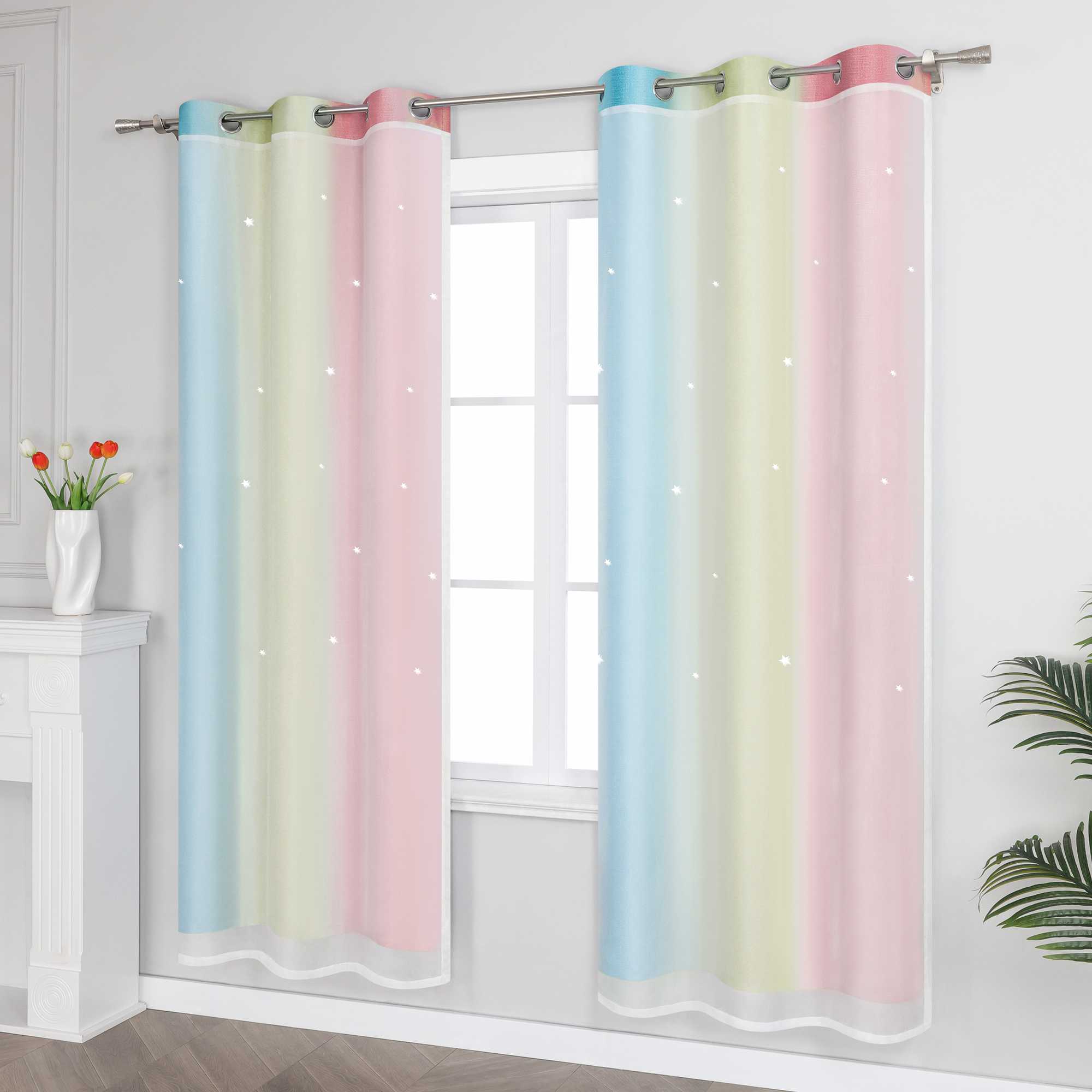 2-in-1 Vorhang Kinderzimmer mit Sternen 1 stück - Joyswahl