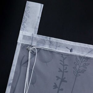 Raffrollo mit Schlaufen Voile Raffgardine Modern Küche Gardinen mit Laternenblume Muster Wohnzimmer Halbtransparent - Joyswahl