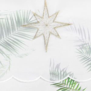 Scheibengardine Transparent Weihnachten mit besticktem Sternmuster - Joyswahl