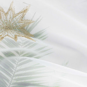 Scheibengardine Transparent Weihnachten mit besticktem Sternmuster - Joyswahl