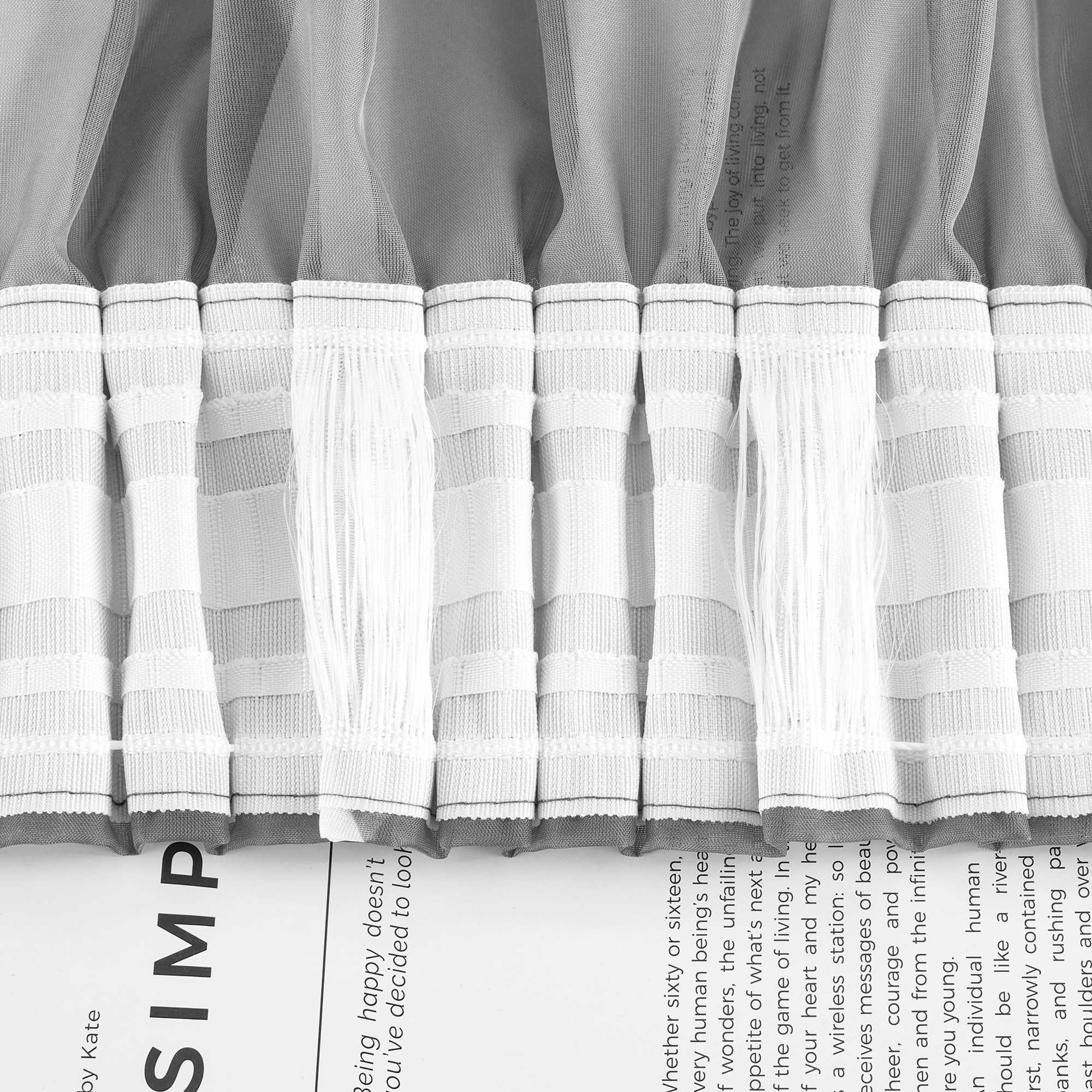 Transparenter Vorhang mit weißen Kreismuster Zugband 1 Stück - Joyswahl