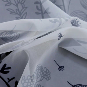 Raffrollo mit Schlaufen Voile Raffgardine Modern Küche Gardinen mit Laternenblume Muster Wohnzimmer Halbtransparent - Joyswahl