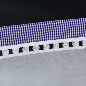 Scheibengardine Bistrogardinen mit Vintage-Karomuster Landhausstil Kurz Küche Gardinen durch Stangendurchzug Stores Weiß 1 Stück - Joyswahl
