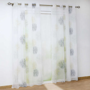 Voile-Vorhang Kräuselbandschal Transparente mit Blumenmuster leichte Schutzfunktion 1 Stück - Joyswahl