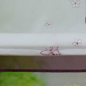 Raffrollo durch Tunnelzug Voile Küchengardinen modern Raffgardinen mit Stickerei Transparent 1 Stück - Joyswahl