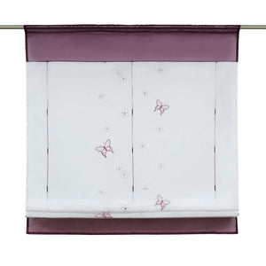 Raffrollo durch Tunnelzug Voile Küchengardinen modern Raffgardinen mit Stickerei Transparent 1 Stück - Joyswahl