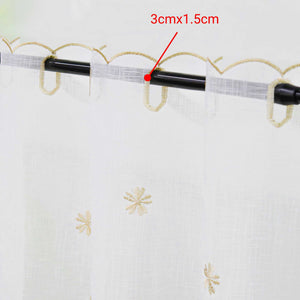 Scheibengardinen mit kleinen Blumenmuster Stickerei im Landhausstil - Joyswahl
