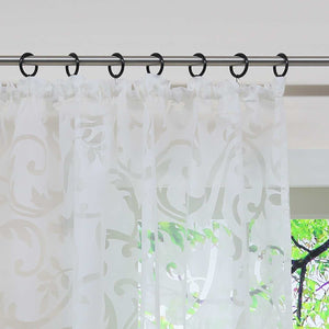 Eleganter transparenter Vorhang mit floralem Muster lichtdurchlässiger Fensterschal für Wohnzimmer 1 Stück - Joyswahl