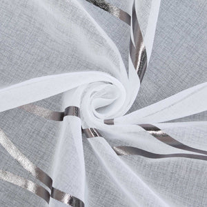 Rollos mit Ösen Gardinen Küche Raffgardinen Transparent Ösenrollo Vorhänge Mit Wellen-Druck Modern Voile 1 Stück - Joyswahl