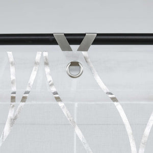 Rollos mit Ösen Gardinen Küche Raffgardinen Transparent Ösenrollo Vorhänge Mit Wellen-Druck Modern Voile 1 Stück - Joyswahl