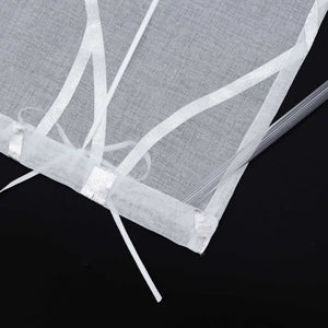 Rollos mit Ösen Gardinen Küche Raffgardinen Transparent Ösenrollo Vorhänge Mit Wellen-Druck Modern Voile 1 Stück - Joyswahl