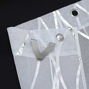 Rollos mit Ösen Gardinen Küche Raffgardinen Transparent Ösenrollo Vorhänge Mit Wellen-Druck Modern Voile 1 Stück - Joyswahl