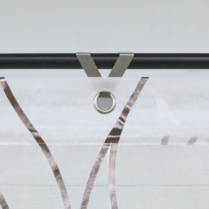 Rollos mit Ösen Gardinen Küche Raffgardinen Transparent Ösenrollo Vorhänge Mit Wellen-Druck Modern Voile 1 Stück - Joyswahl