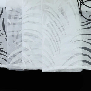 Voile Gardine in Ausbrenner mit Blätter Muster transparenter Vorhang Unifarbiges Schals Wohnzimmer Fensterschal 1 Stück - Joyswahl