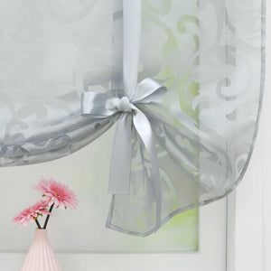 Raffrollo durch Tunnelzug romantische Rollo mit floralem Muster transparentes Vorhang für Wohnzimmerfenster 1 Stück - Joyswahl
