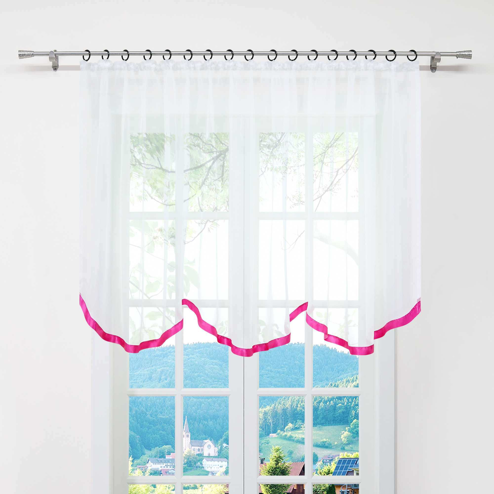 Multifunktionsgardine aus Polyester transparent Fensterdekoration 1 stück - Joyswahl